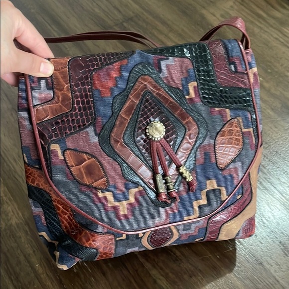 Sharif Handbags - Sharif Multicolor Patchwork Shoulder Bag